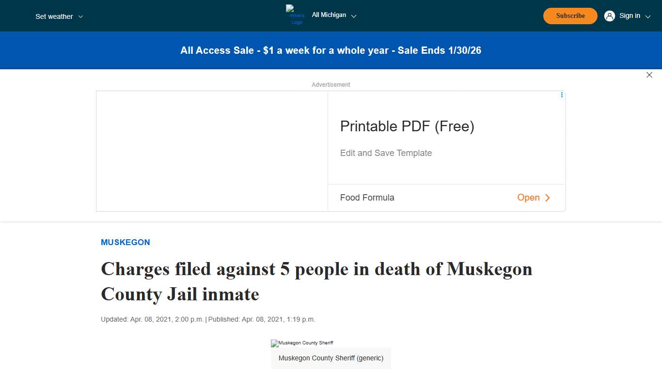 Charges filed against 5 people in death of Muskegon County Jail inmate - mlive.com